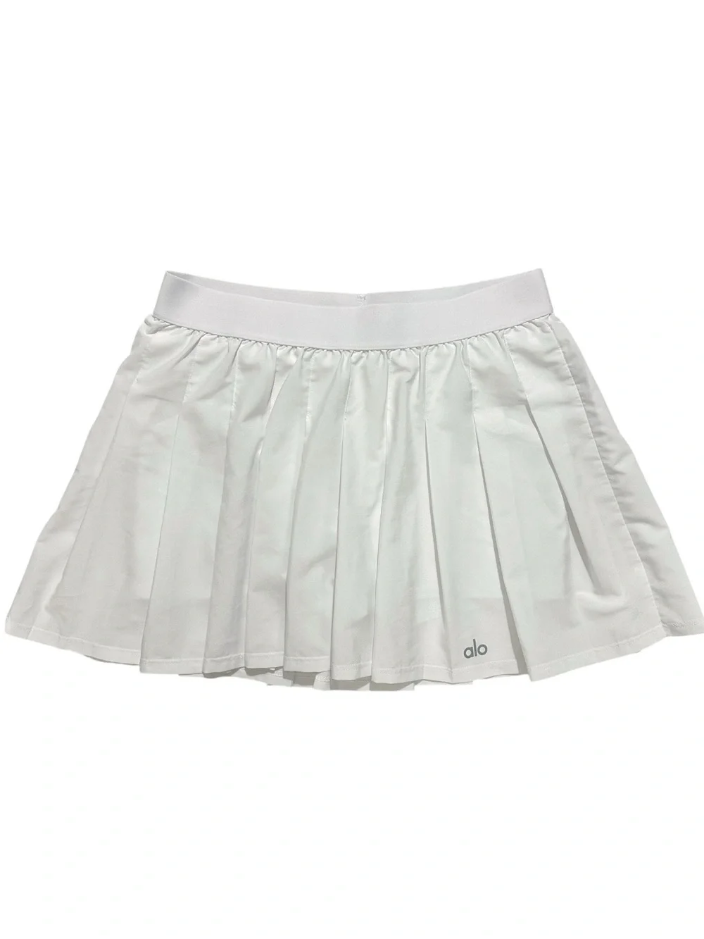 ALO Yoga Varsity Tennis Skirt in White Small